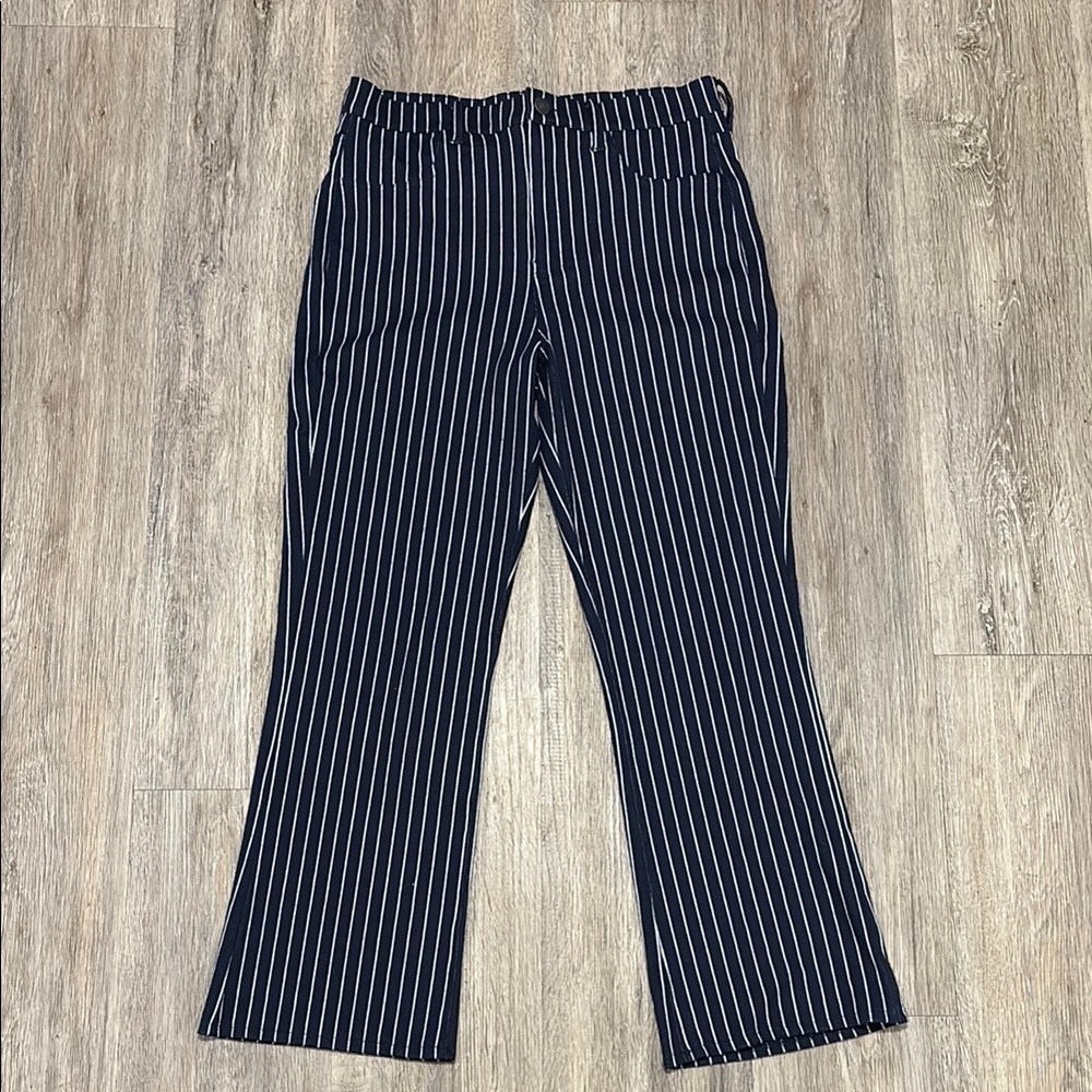 American Eagle Navy and White Striped Joggers